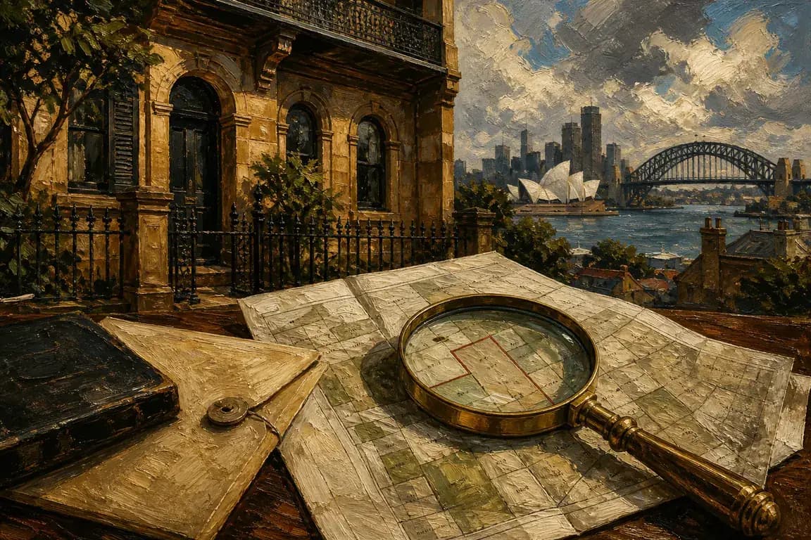 Textured oil painting of the Sydney Opera House and Harbour Bridge